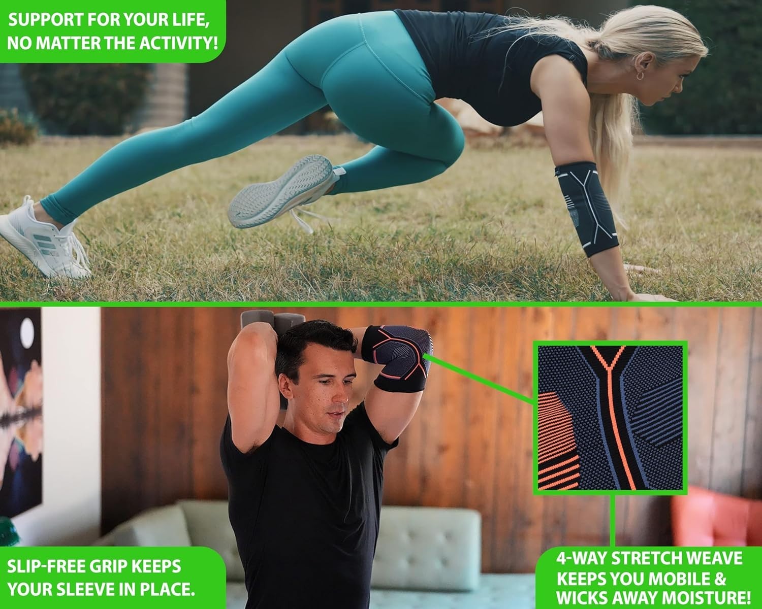 Compression Elbow Sleeve for Tendonitis, Tennis Elbow and Golf Elbow Support