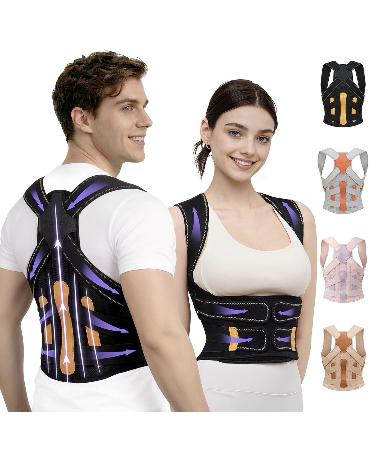 Adjustable Back Posture Corrector Brace, Ergonomic Support, Breathable Mesh