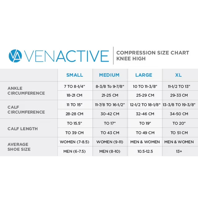 VenActive Womens 15-20 mmHg Compression Socks, Ribbed Trouser (Black) Large