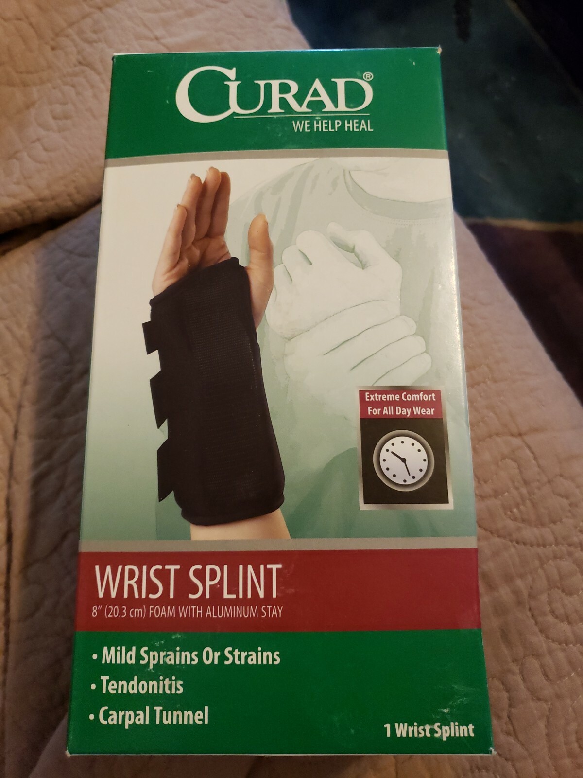 Curad 8″ Foam Wrist Splint with Aluminum Stay, 1 Each (Left, medium)