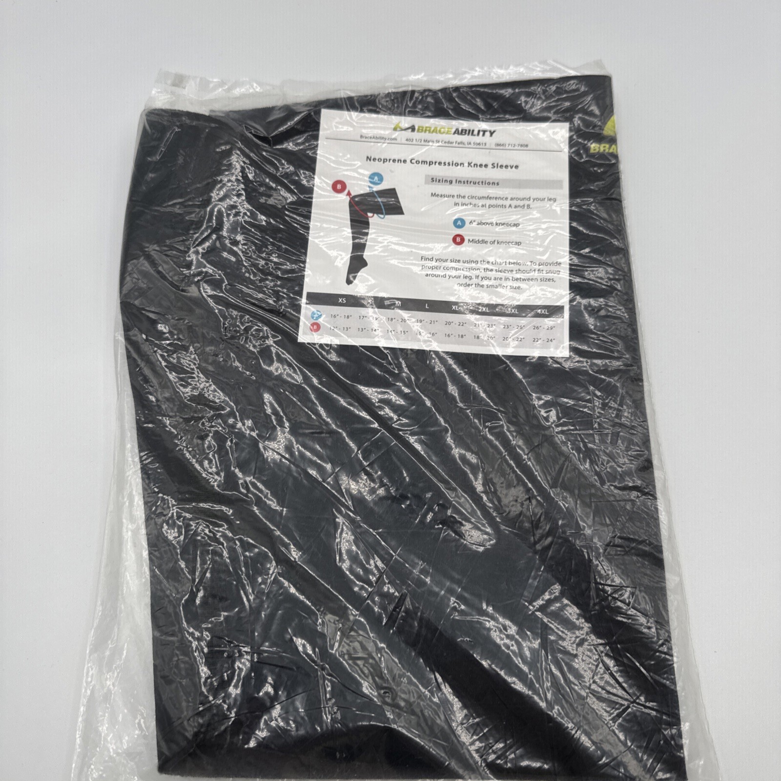 Braceability Compression Knee Sleeve Plus Sz 4XL Black