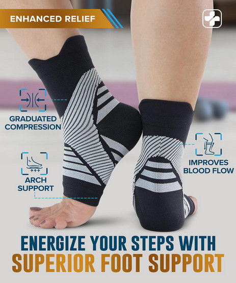 Copper Ankle Sleeve Compression Support Brace Toeless Sock Men Women