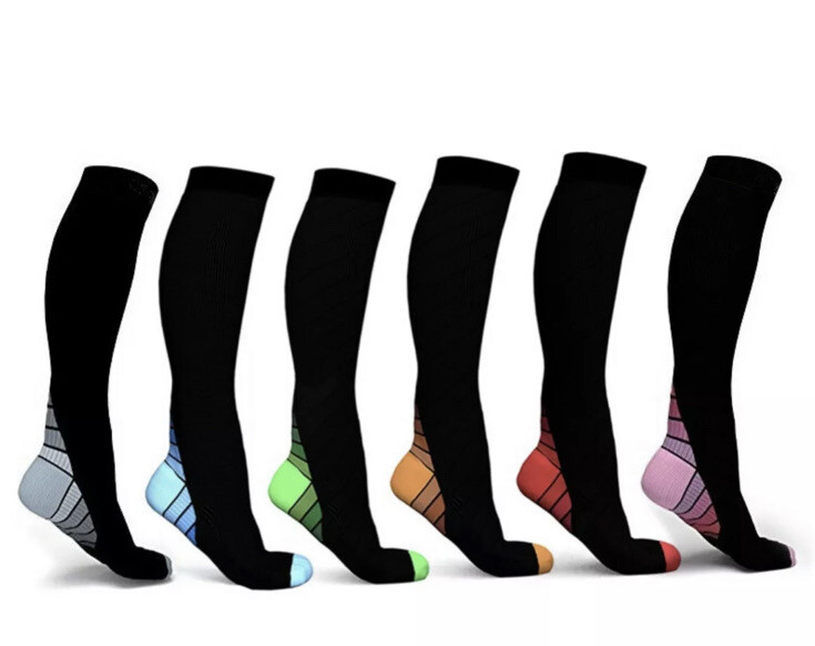 4 Pairs Compression Socks for Men & Women Unisex 20-30 mmHg S/M L/XL