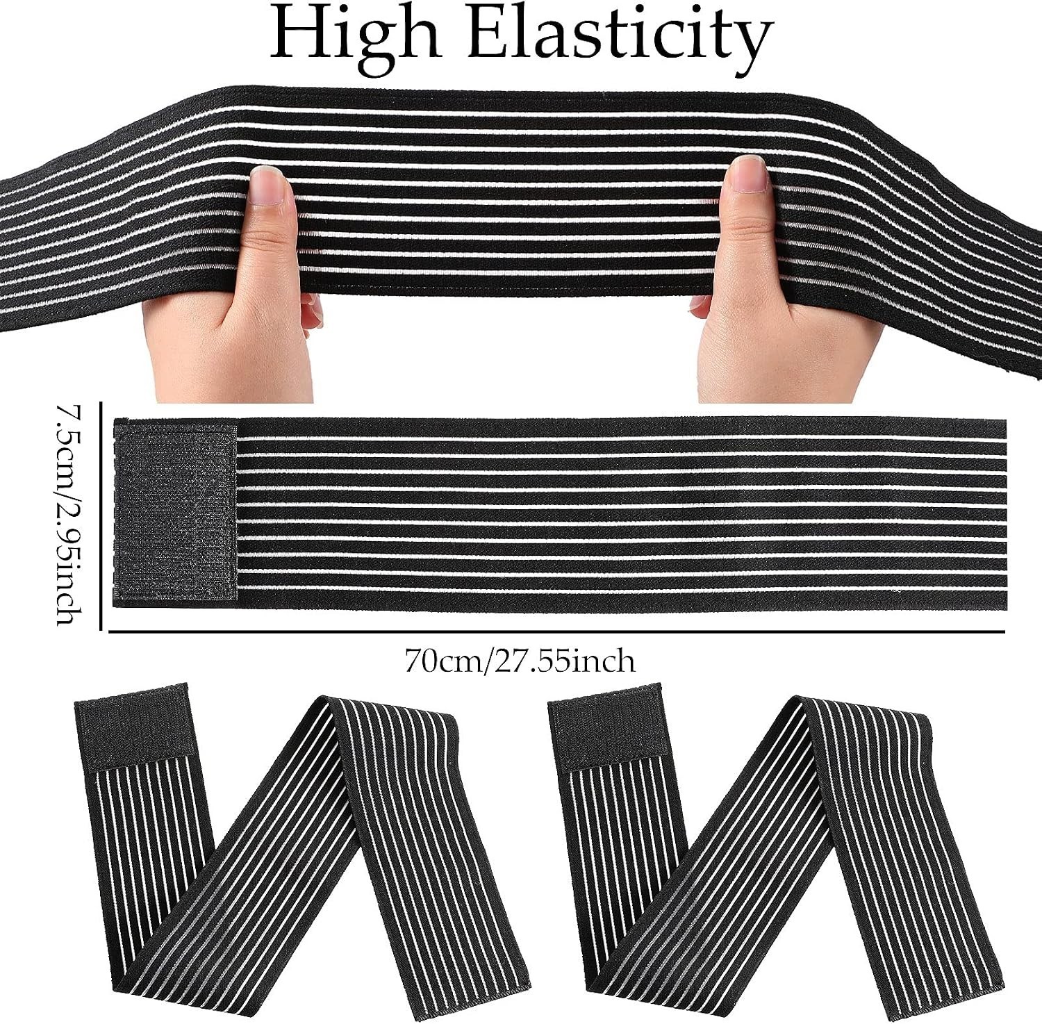 Elastic Calf Support Wraps for Men Women 28 Inch Adjustable Compression Bandage