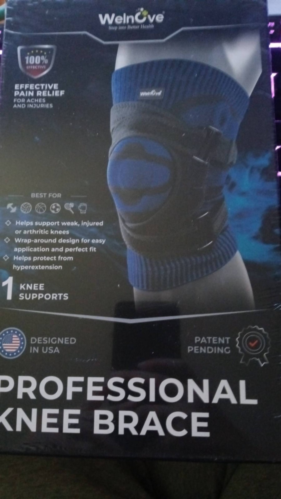 welnove professional knee brace size medium brand new in sealed box