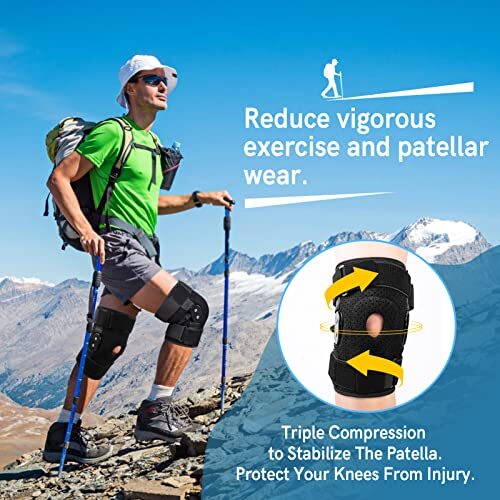 Hinged Knee Brace Knee Support Wrap for Sprains,ACL,MCL,Meniscus Tear, Arthritis