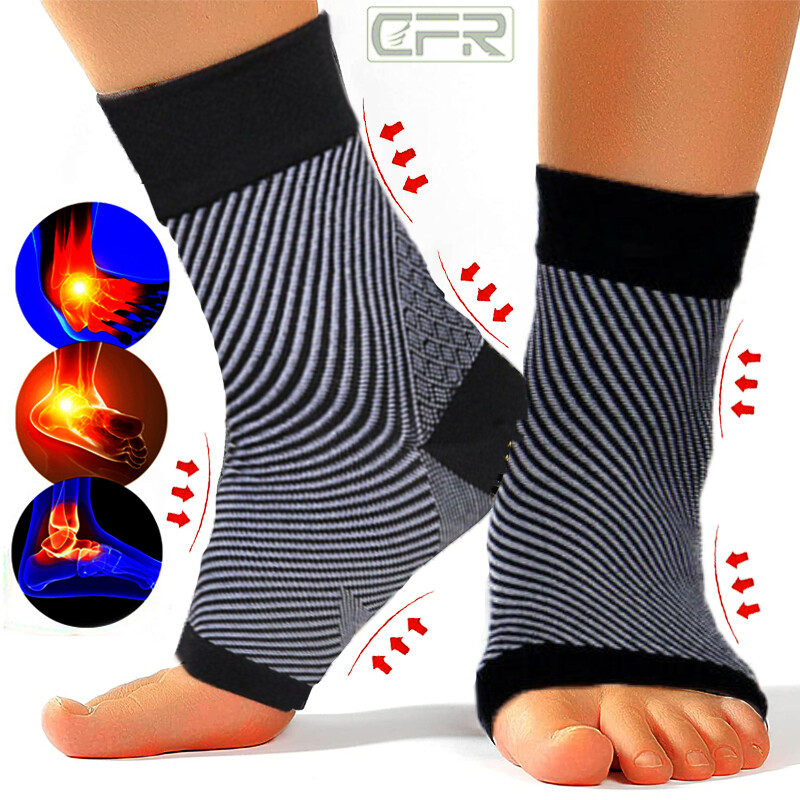 Compression Socks Heel Ankle Support Sleeve Open Toe Plantar Fascitis Foot Pain
