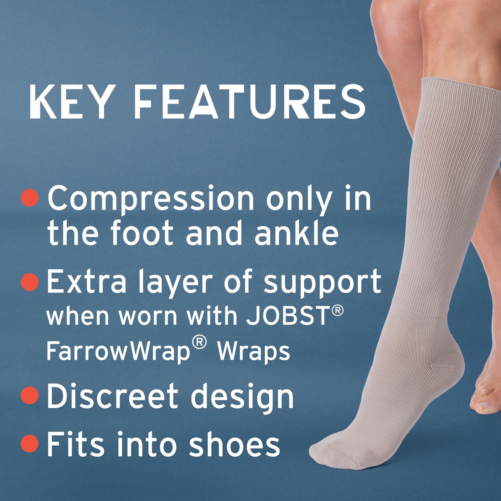 JOBST FarrowHybrid ADI Compression Liner 20-30 mmHg Knee High