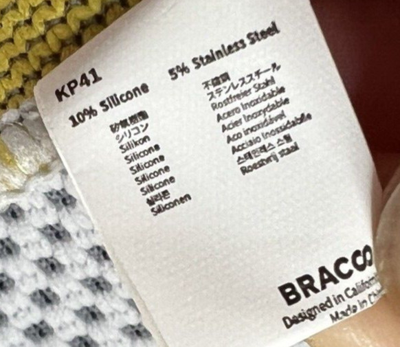 Bracco Athletic Knee Compression Sleeve Support Unisex Size Small Gray & Yellow