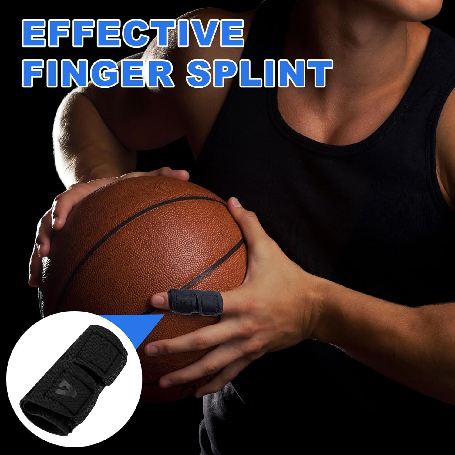 2pcs Adjustable Finger Sleeve Splints, Sports Injury Relief Compression Straps