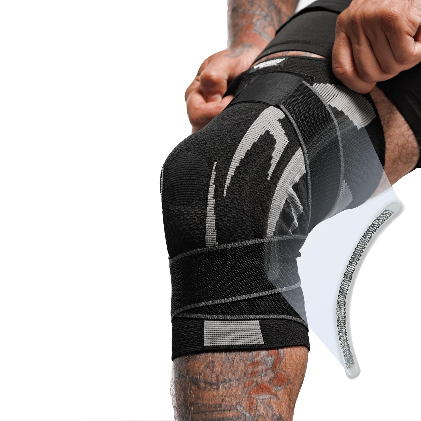 Fightwear Stabilizer Knee Brace (Medium) – Compression Support Sleeve with Sp…