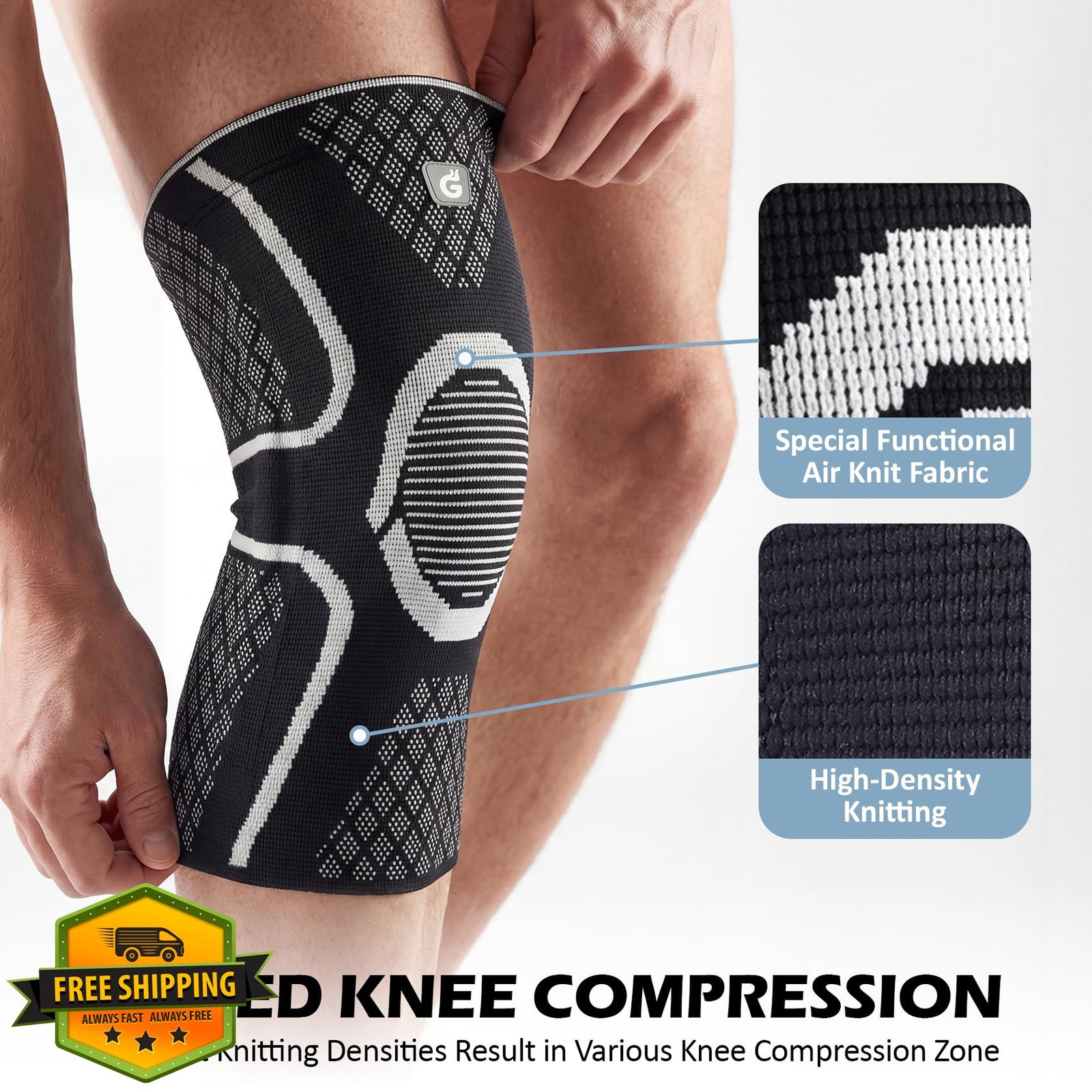 GOOGAH Knee Brace Large Blackgray