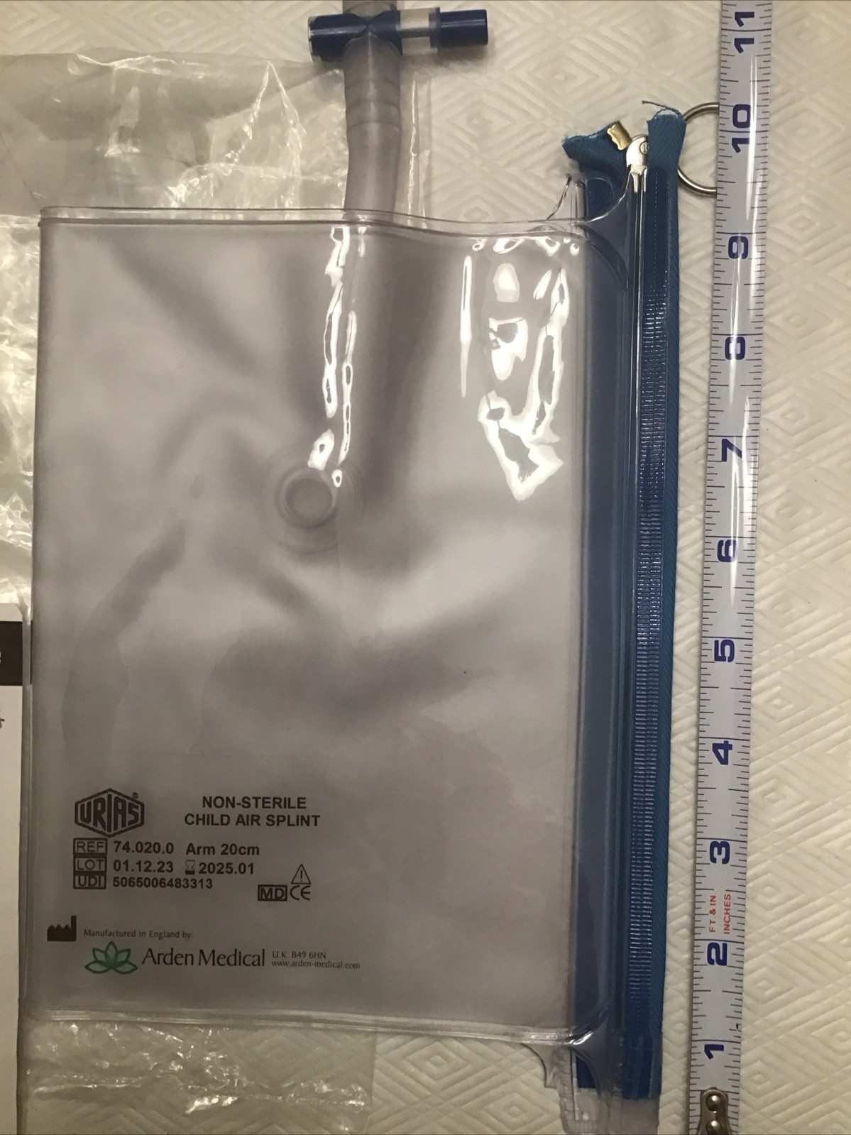 Arden Medical Non-Sterile Child Air Splint Arm 20cm NWOB