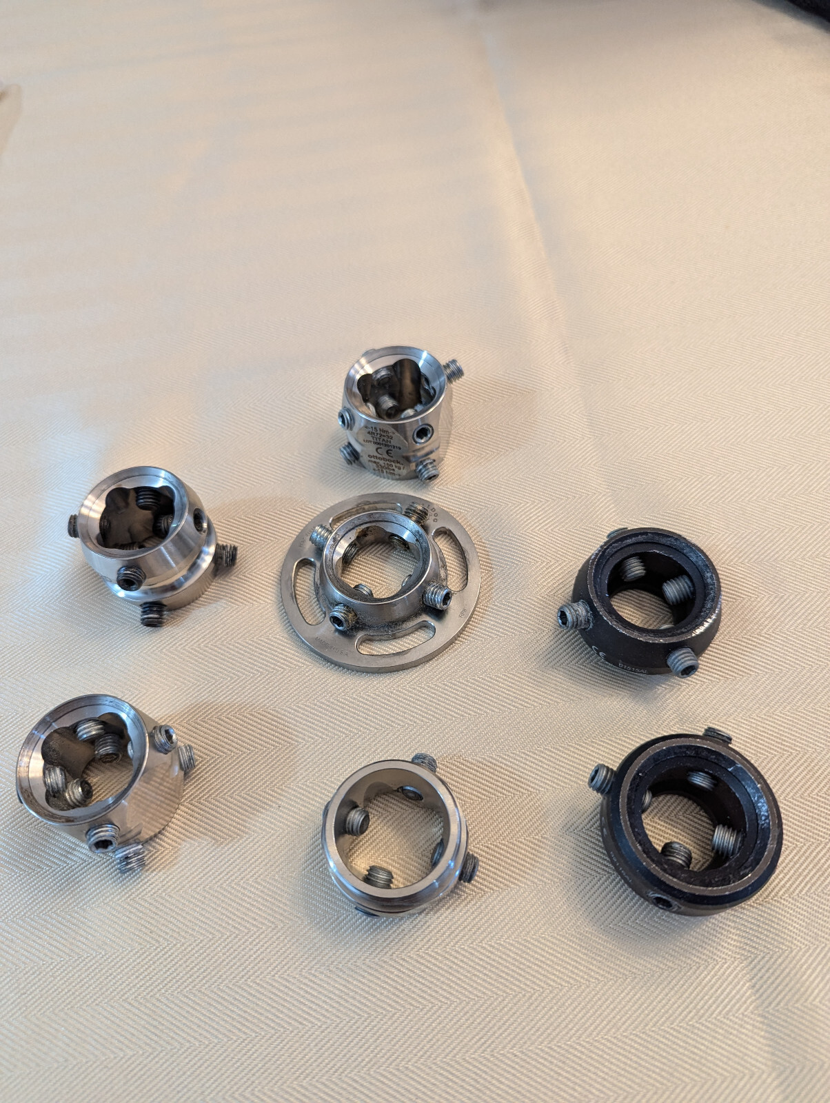 Various Prosthetic Leg Components Adapters Parts (seven pieces)