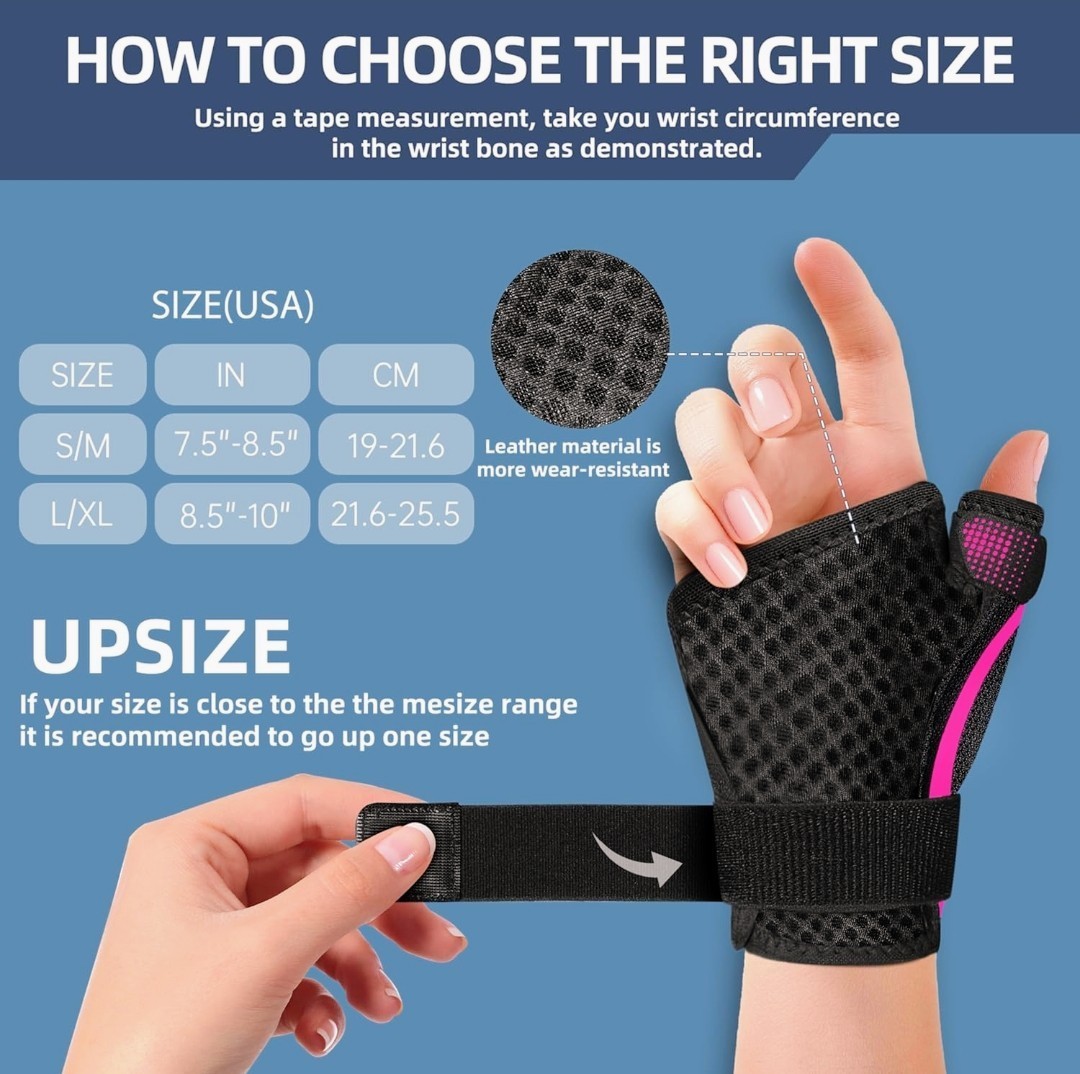 Fitsoon Adjustable Black Brace for Thumb, Wrist & Hand Support Orthopedic Sleeve