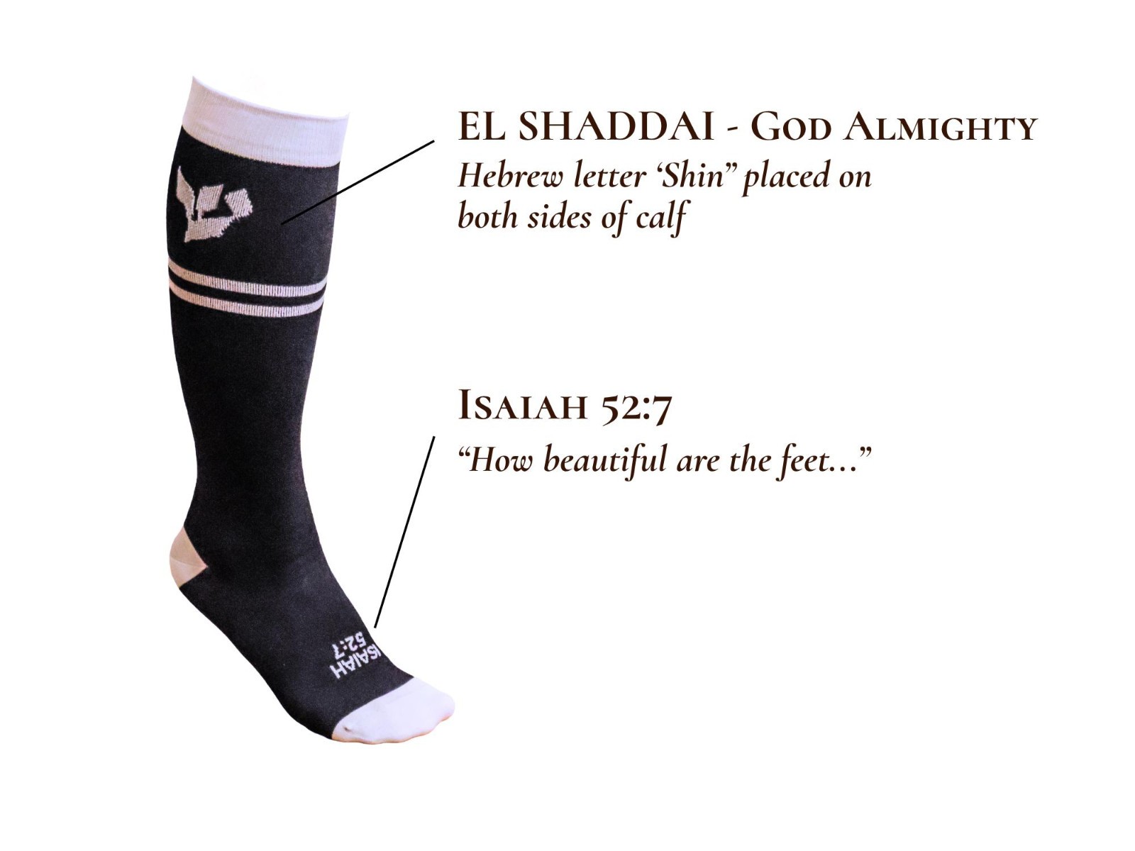 2 Pack Black Knee High Compression Socks Women Men Graduated Christian Gifts