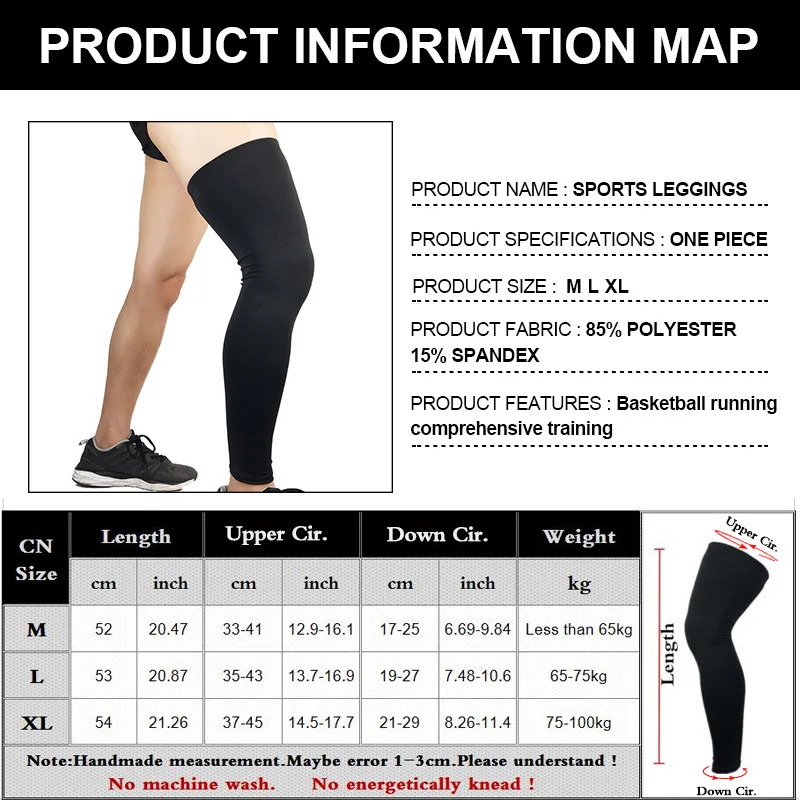 1 Pair Lengthen Leg Warmer Compression Leggings Cycling Extended Breathable Knee