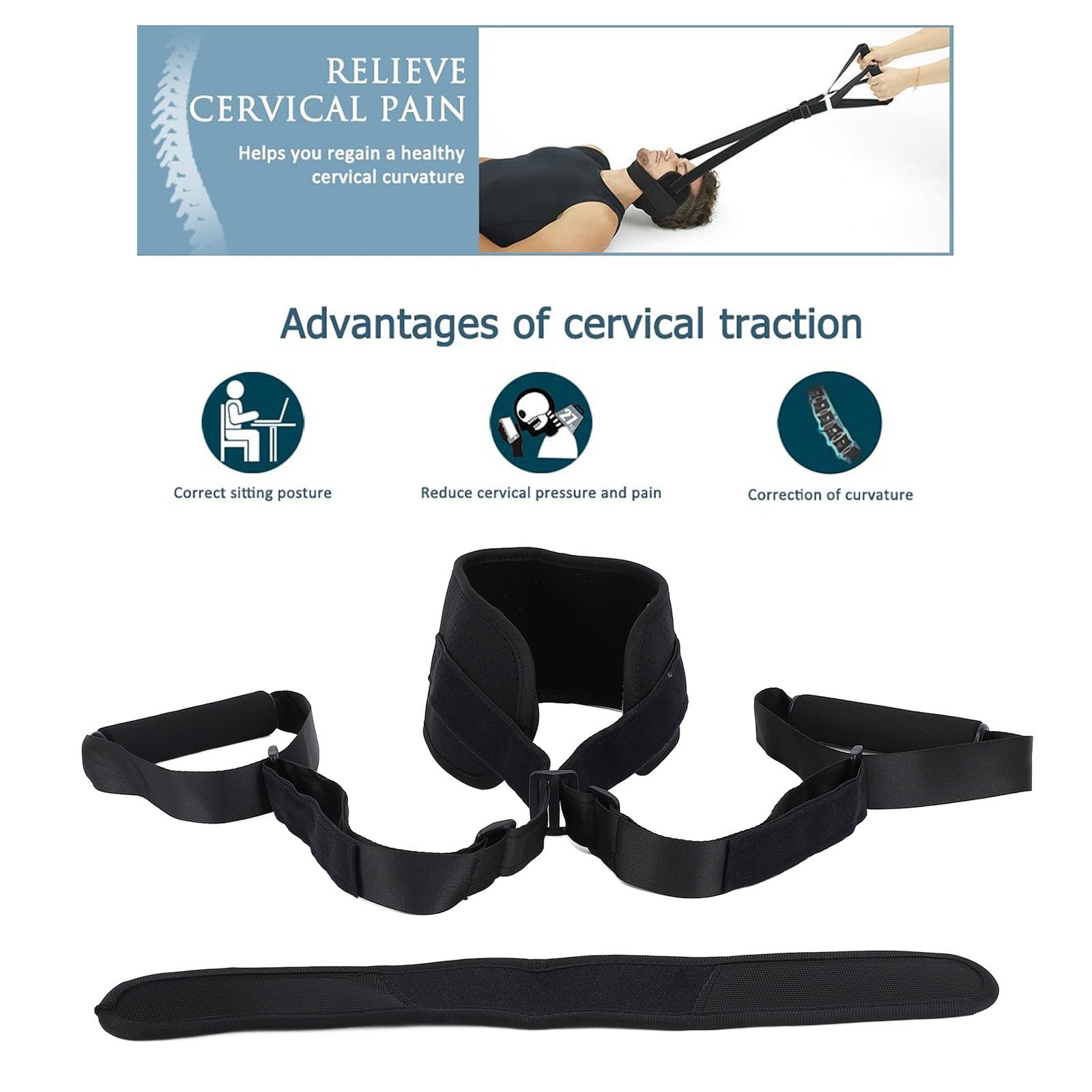 Neck Cervical Traction Strap Adjustable Neck Support For Home Use Neoprene Use