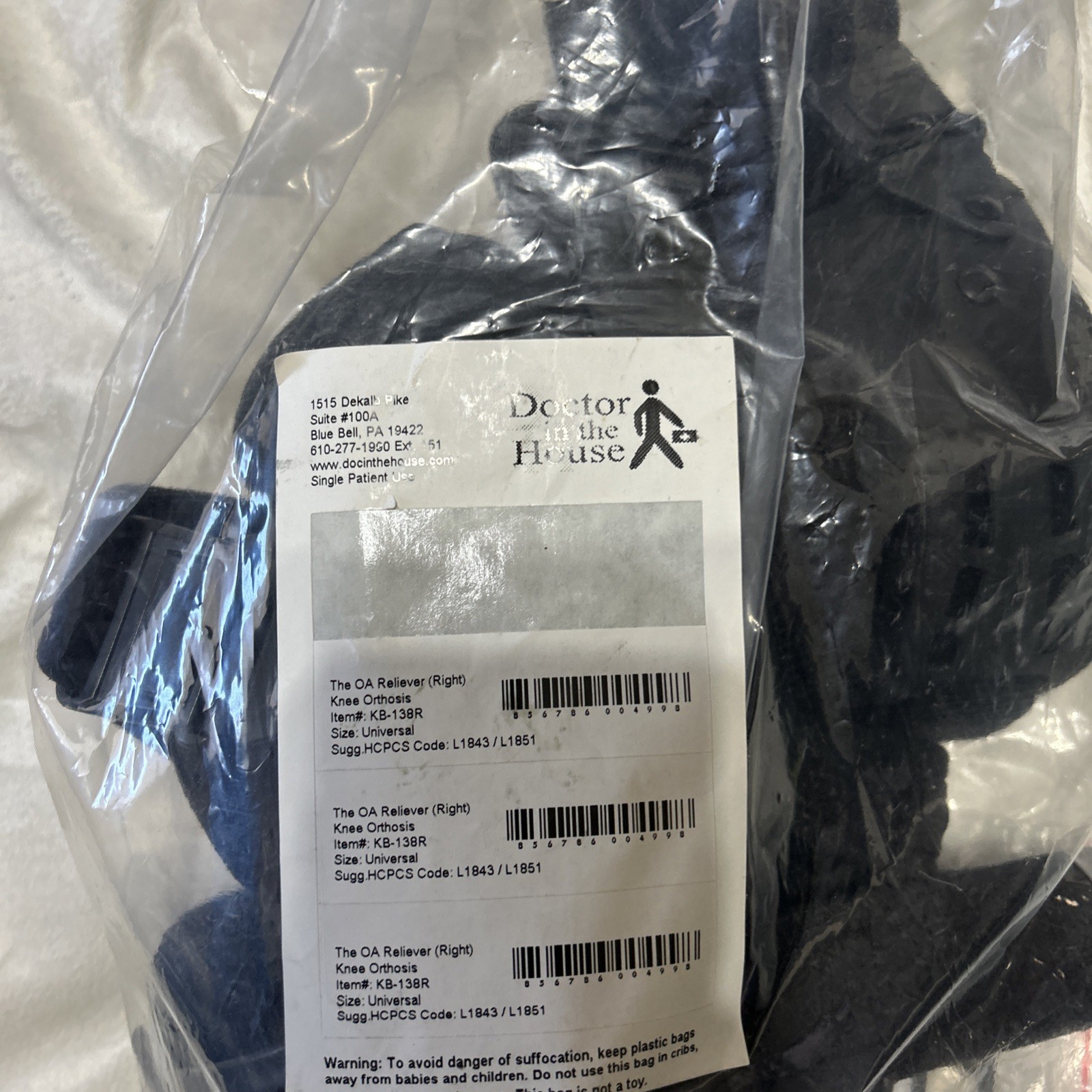 New Dr Medical KB – 138 L The OA Reliever Universal Brace Support Right