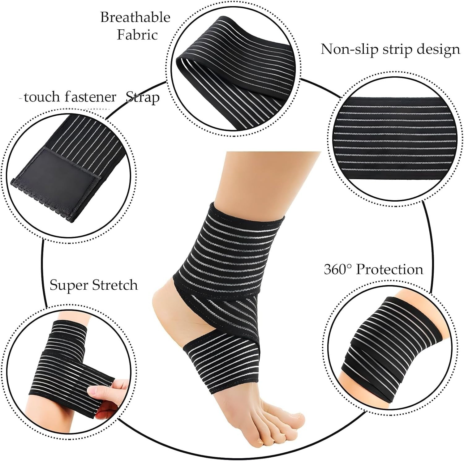 Elastic Calf Support Wraps for Men Women 28 Inch Adjustable Compression Bandage
