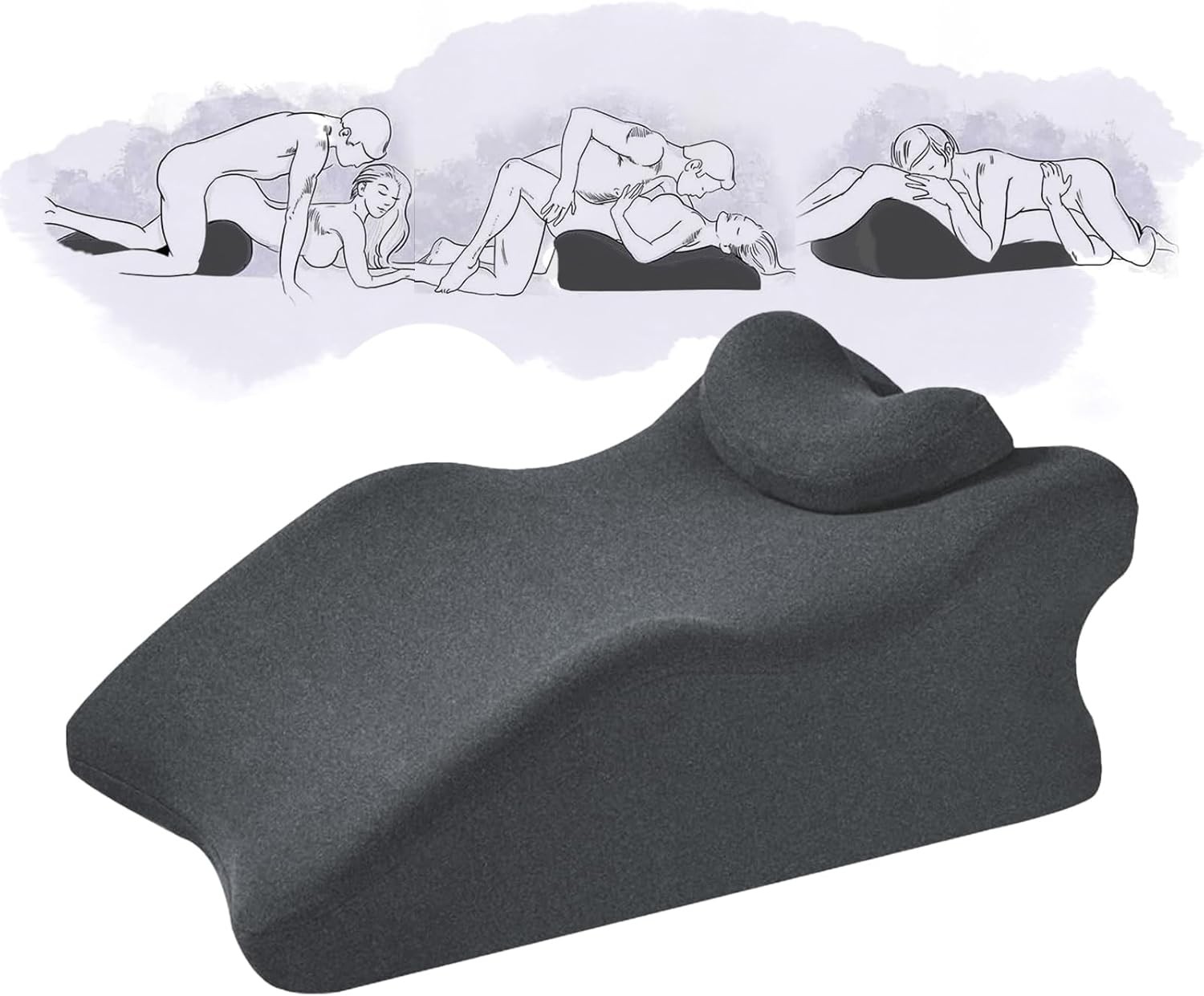 Adult Widened Intimacy Position Sex Pillow for Couples, Butt Cushion with Remova