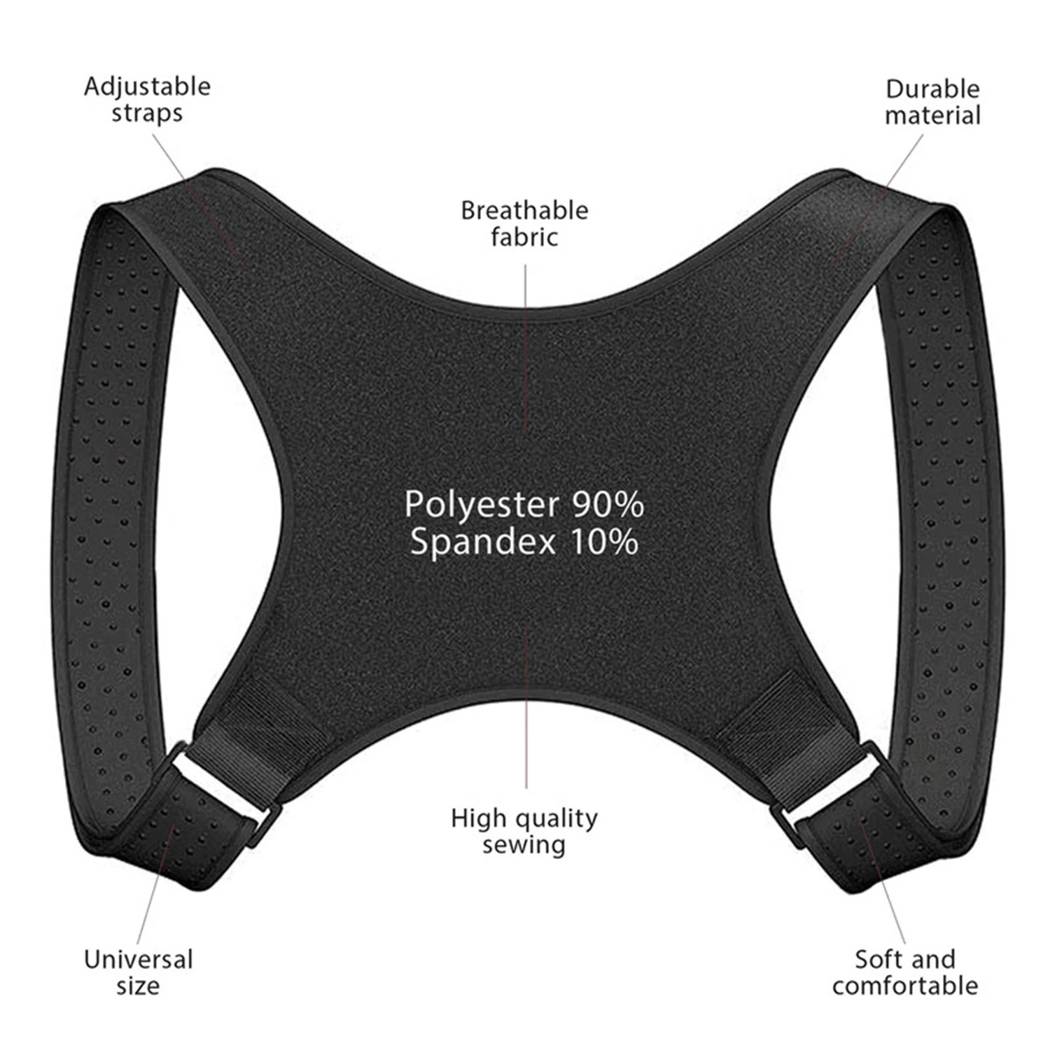 Posture Corrector Adjustable Back Support Brace Belt for Men Women Pain Relief
