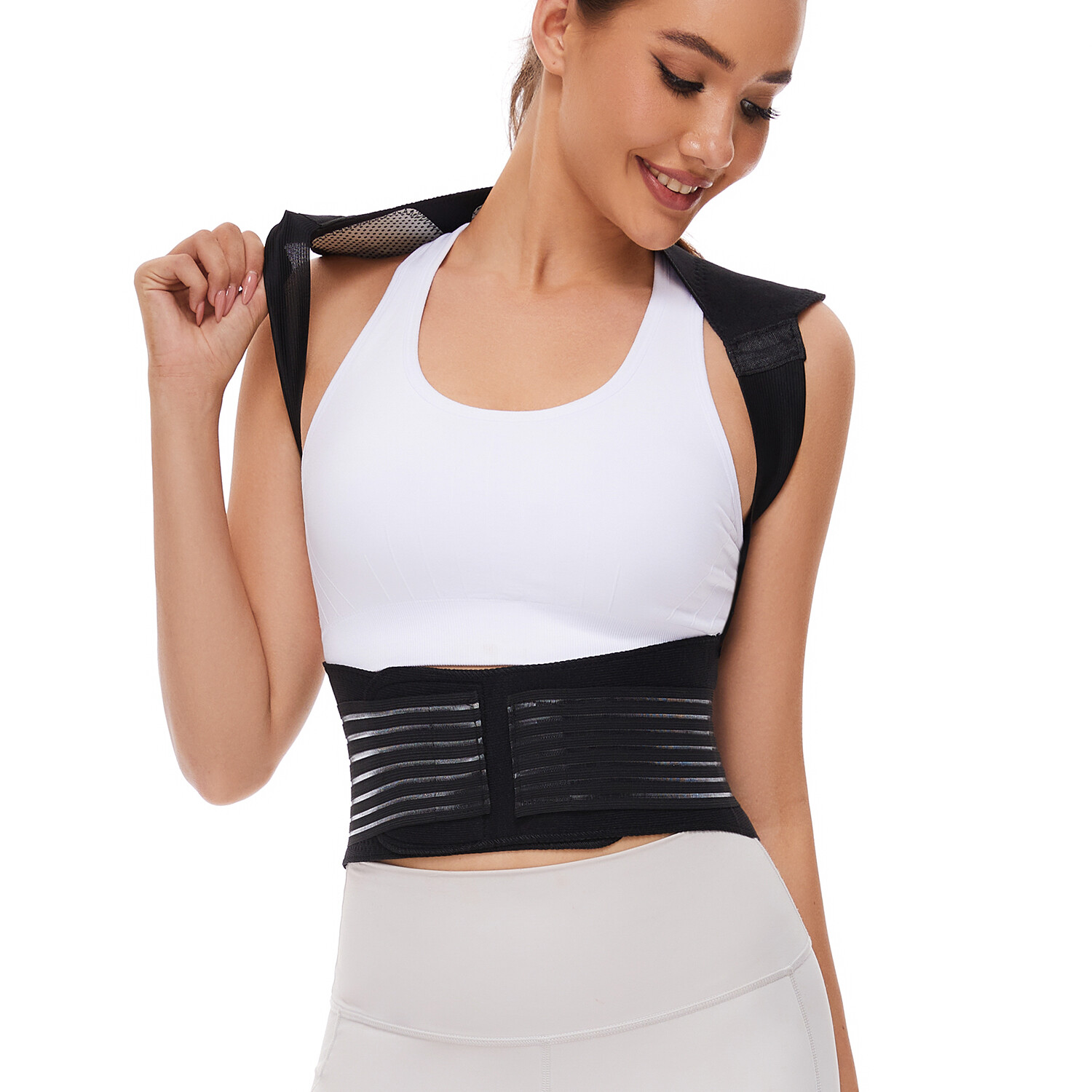 Adjustable MAGNETIC Posture Corrector Low Back Support Shoulder Brace Belt Unise