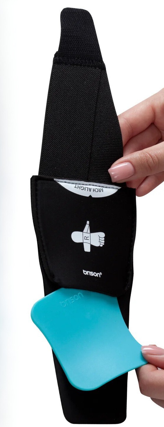 One Pair (2) Orthotic Compression Arch Support Black Adjustable Bandages New