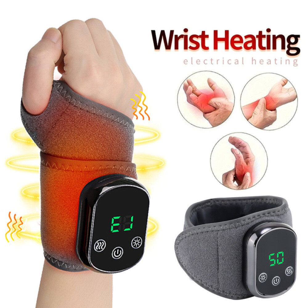Electric infrared Heated Vibration Wrist Massager Hand Brace Support Pain Relief