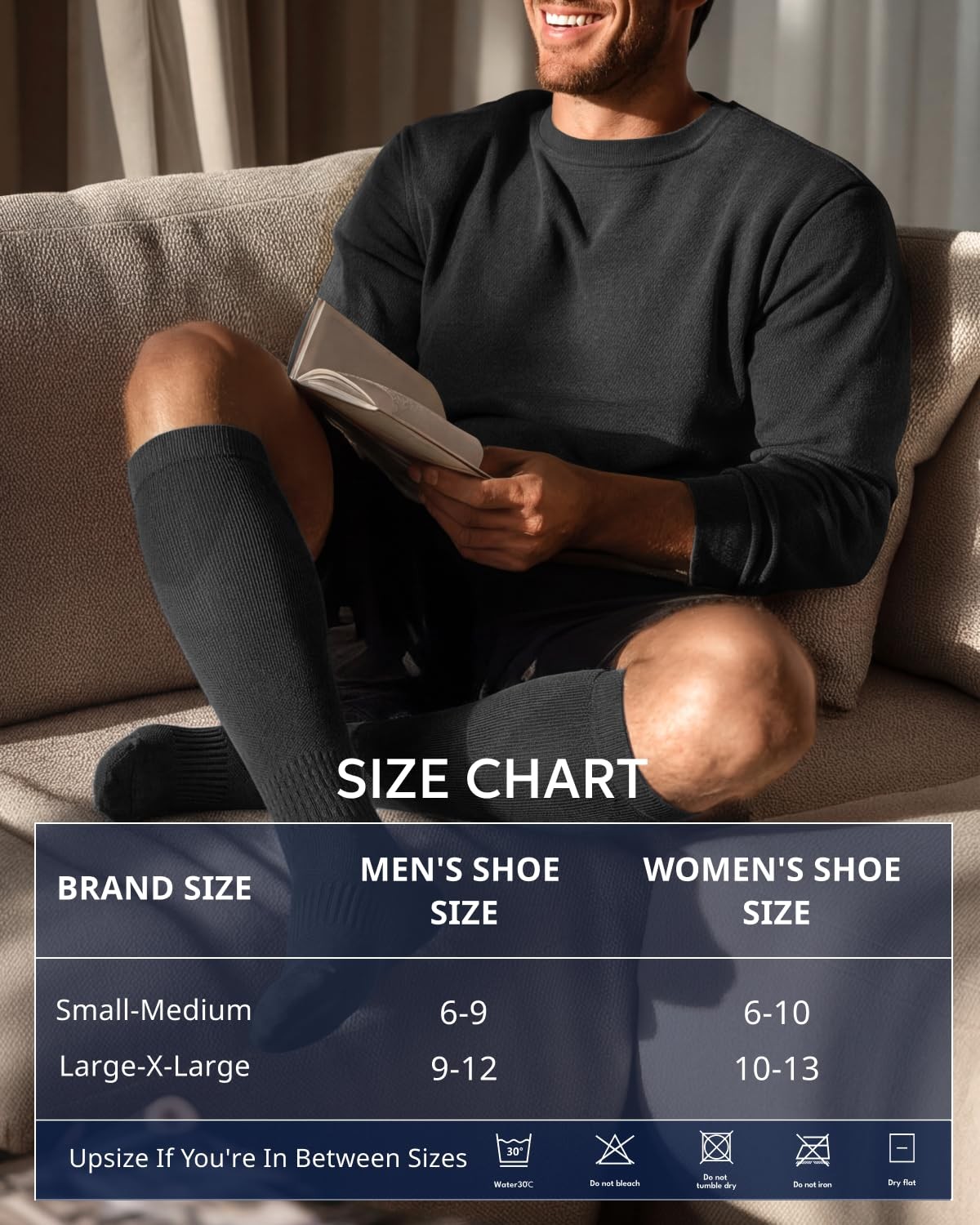 Bamboo Viscose Compression Socks Men Women 3 Pairs, 15-20 mmHg Knee High Soft…