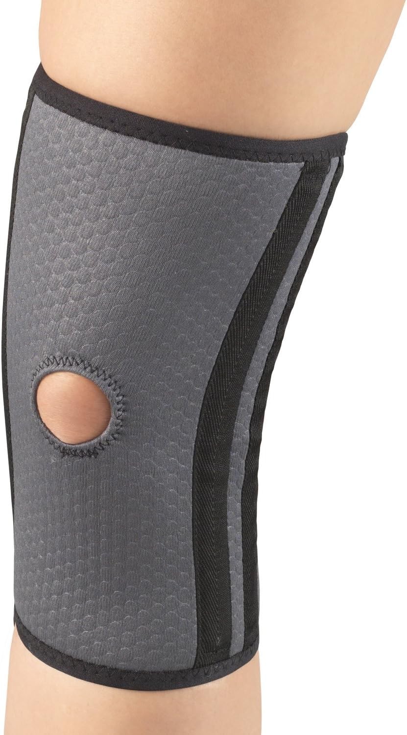 Champion Knee Brace, Medium Flex Stays, Open Patella, Airmesh Fabric, Grey, Smal