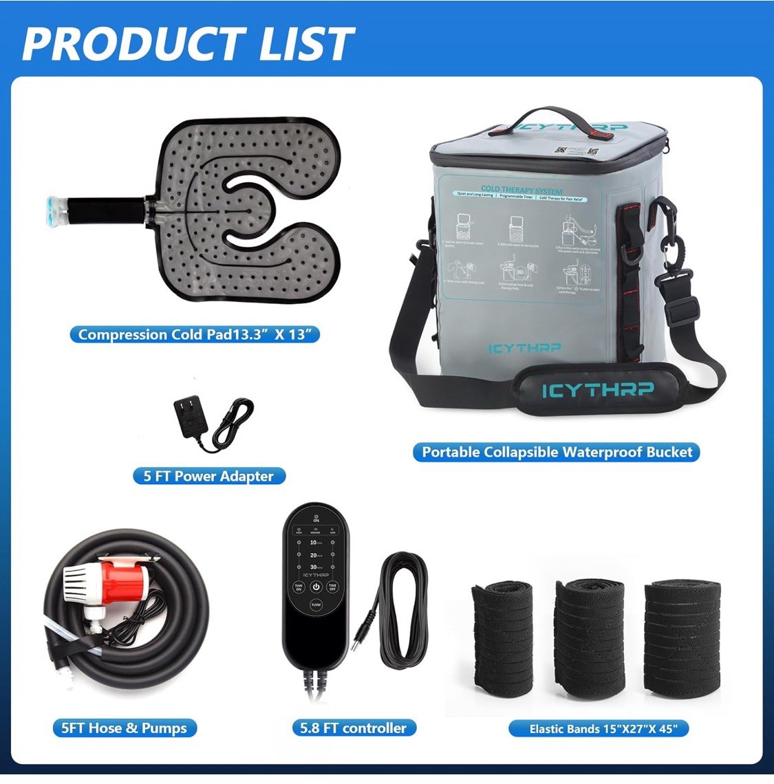Cold Therapy Machine 12qt with Programmable Timer, Portable Ice Machine for Knee