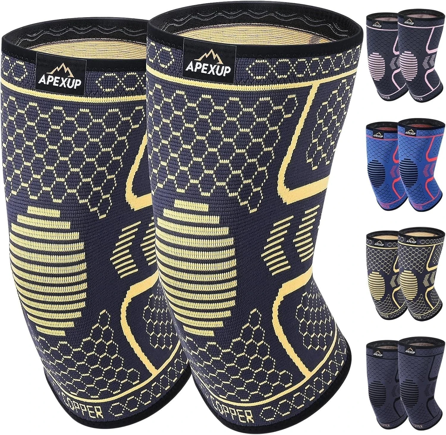 2 PCS Compression Knee Brace for Men, Women, Copper Compress Sleeve Top Quality