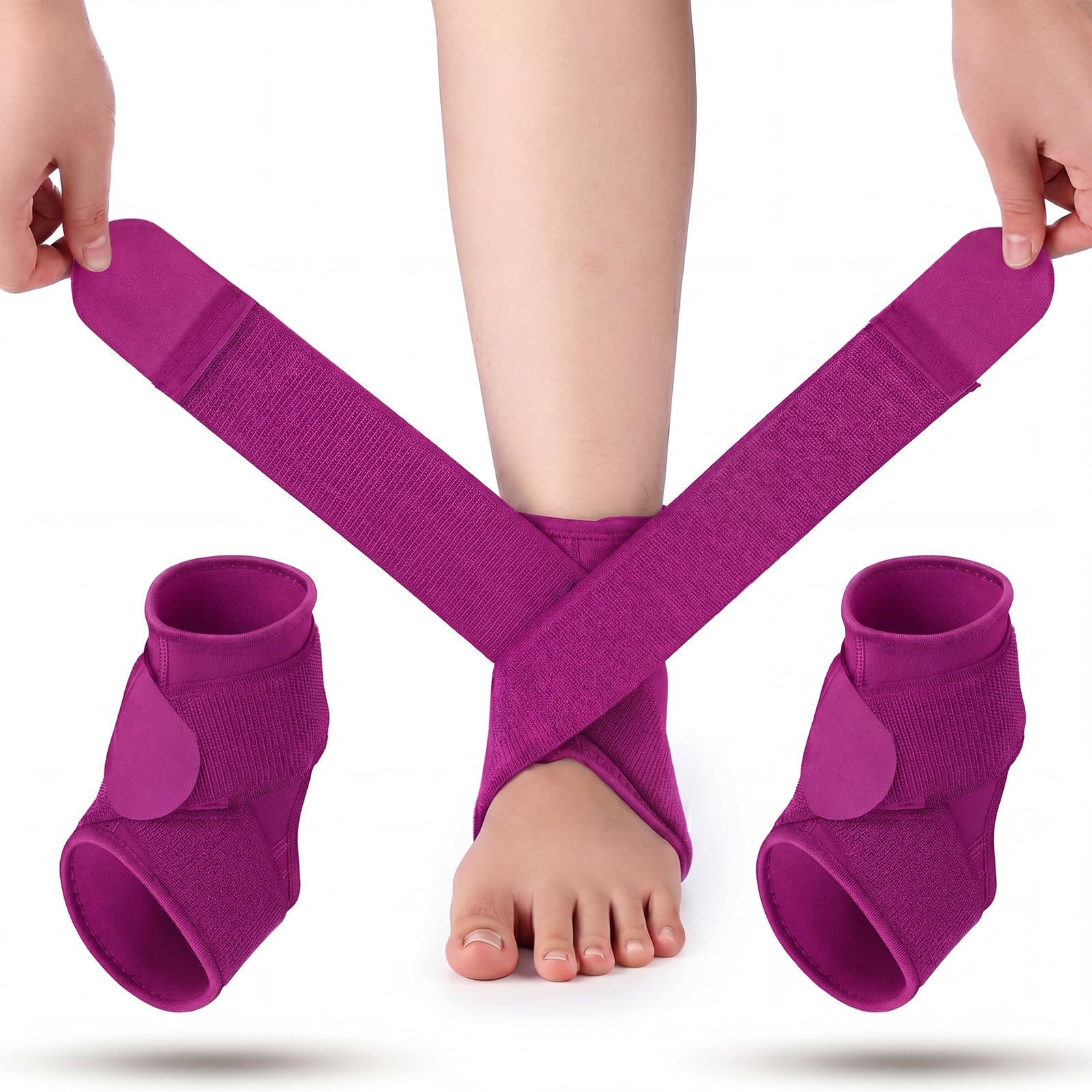 Honoson 2 Pcs Kids Ankle Brace Youth Ankle Support for Sports,Rose Red,S | Ne…