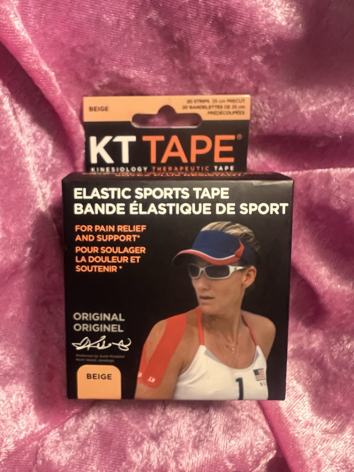 KT TAPE 10 inch Kinesiology Beige Therapeutic Strips – 20 Count