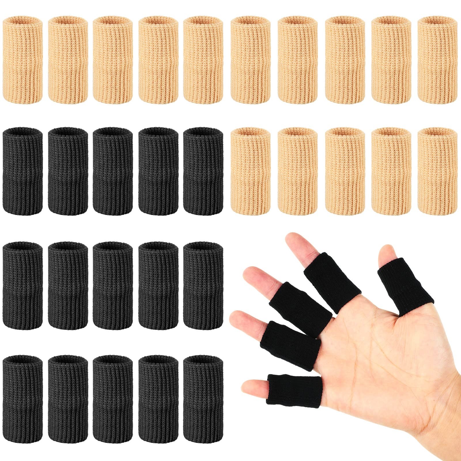 30 Pcs Thumb Compression Sleeves Elastic Breathable Finger Splint Brace Support