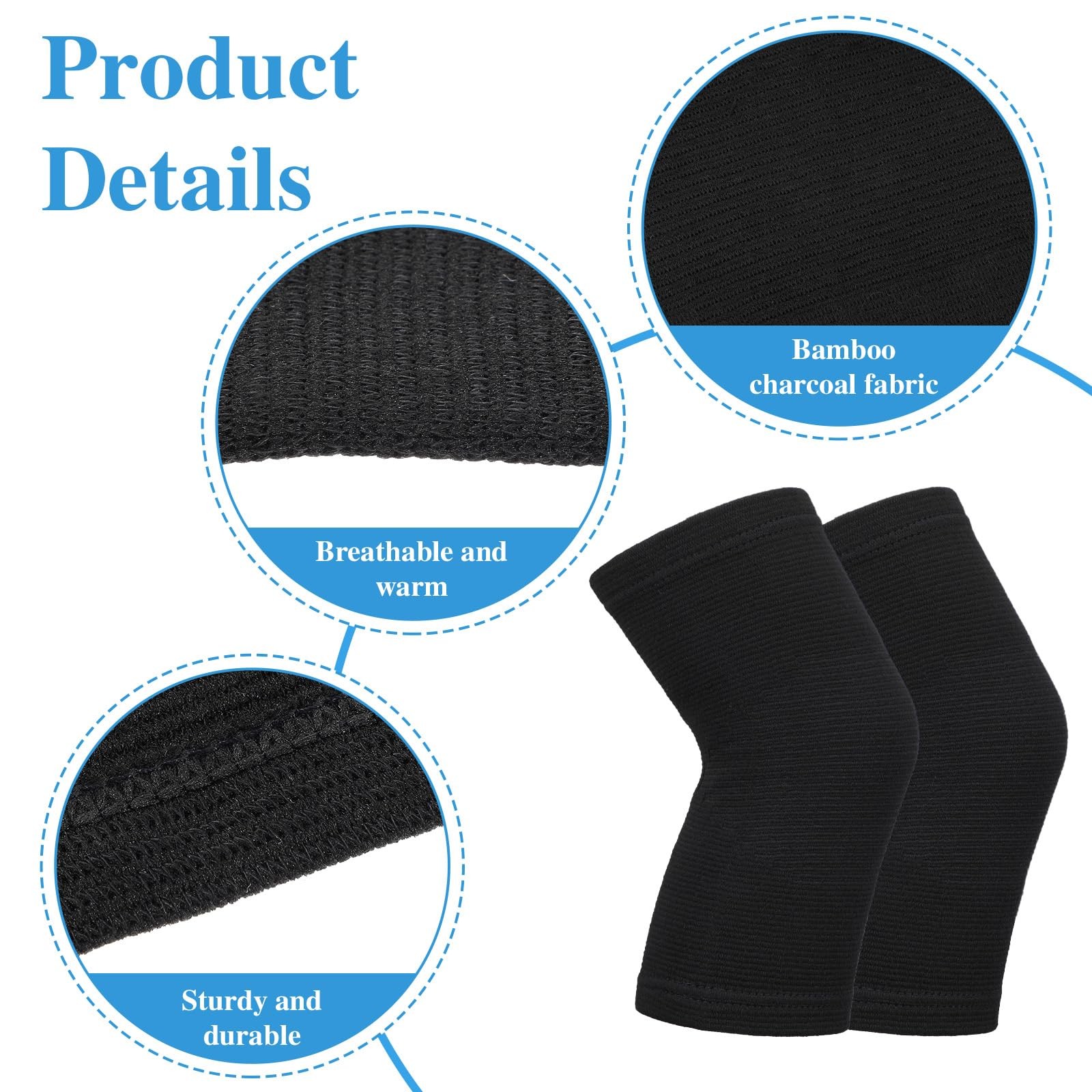 Bamboo Knee Sleeve Compression Brace Breathable Support For Running Pain Relief