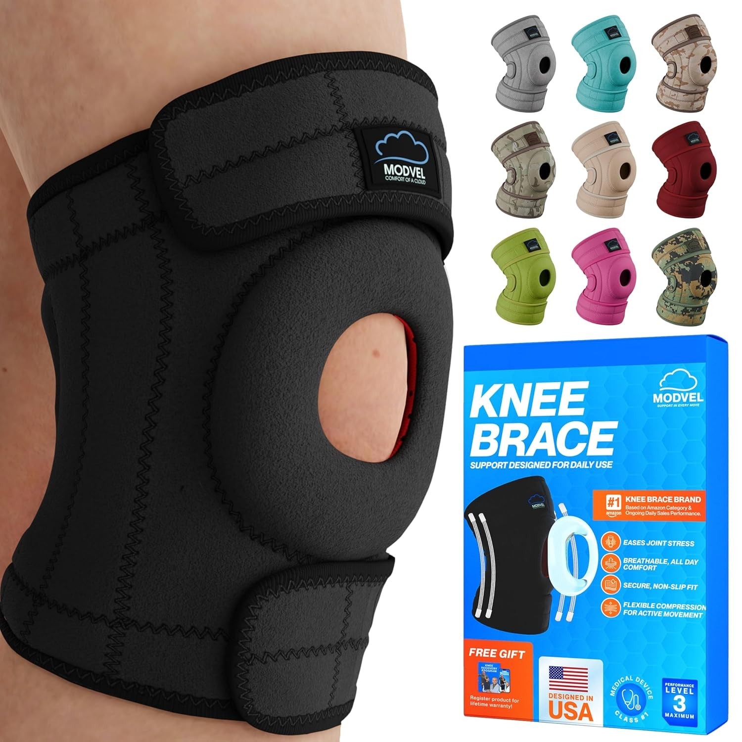 ELITE Knee Brace for Men & Women – Patella Gel Pads & Side Stabilizers for AC…