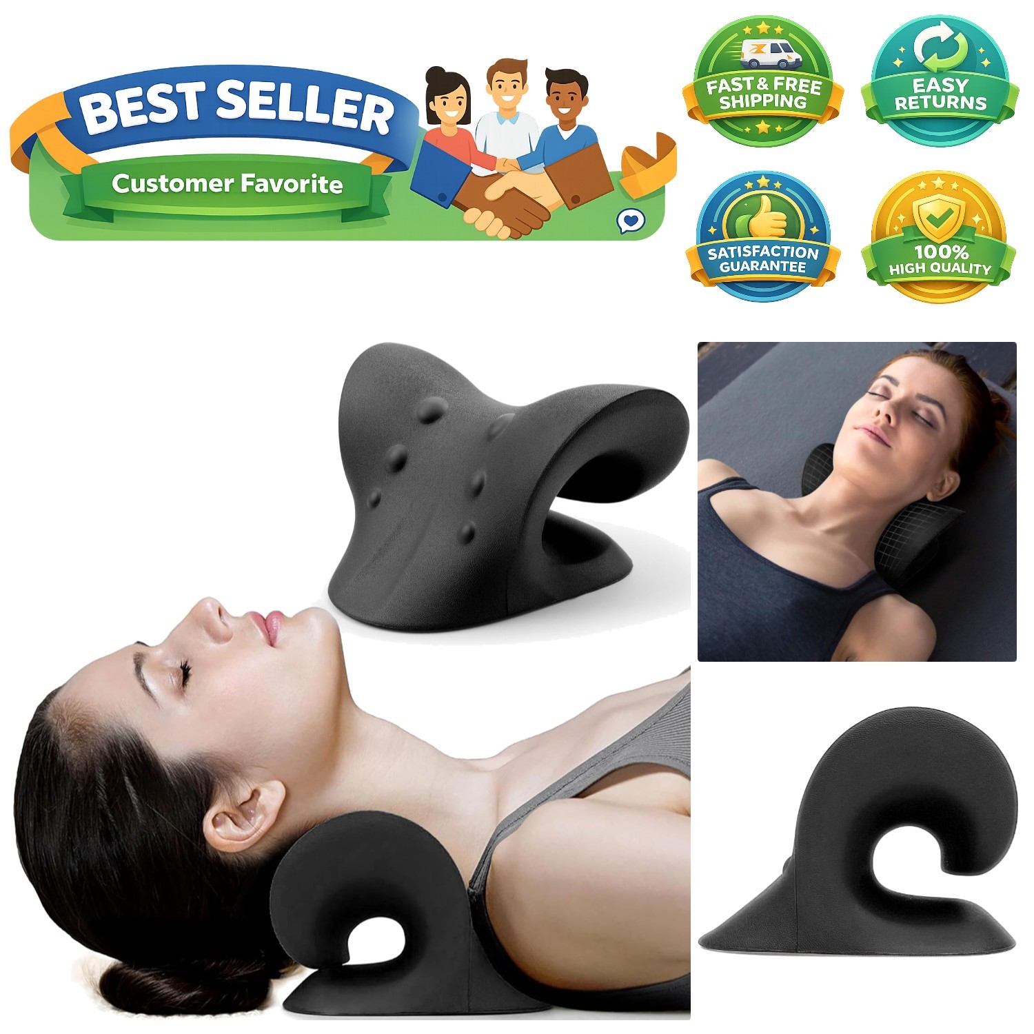Neck and Shoulder Relaxer, Cervical Traction Device for TMJ Pain Relief and C…