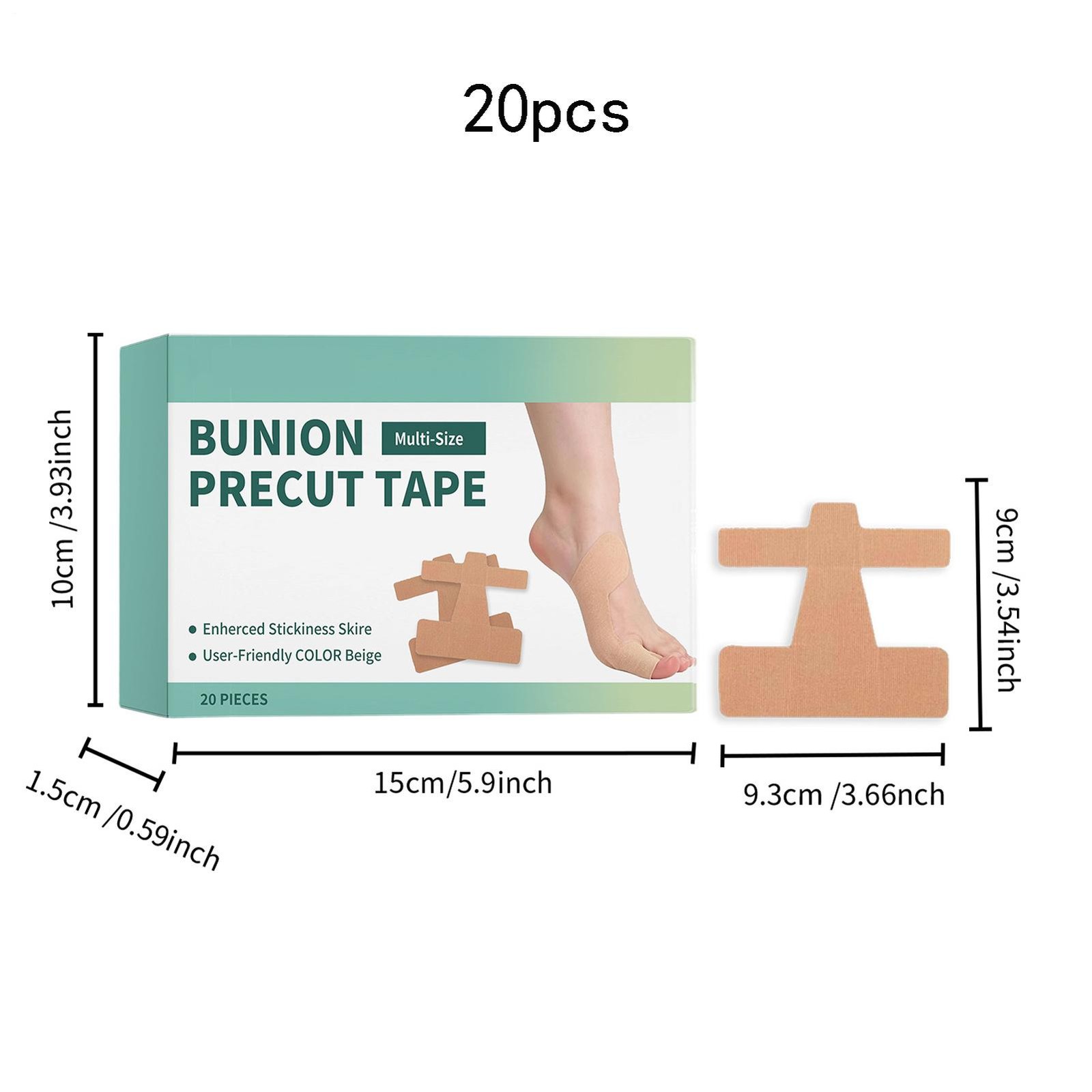 20PCS Big Toe Support Tape Toe Alignment Foot Care Support for Men Women