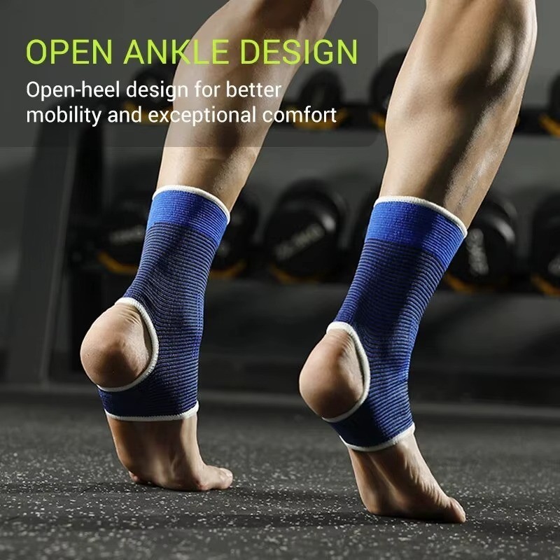 1 Pair Elastic Breathable Ankle Support Sleeve Brace for Running Basketball