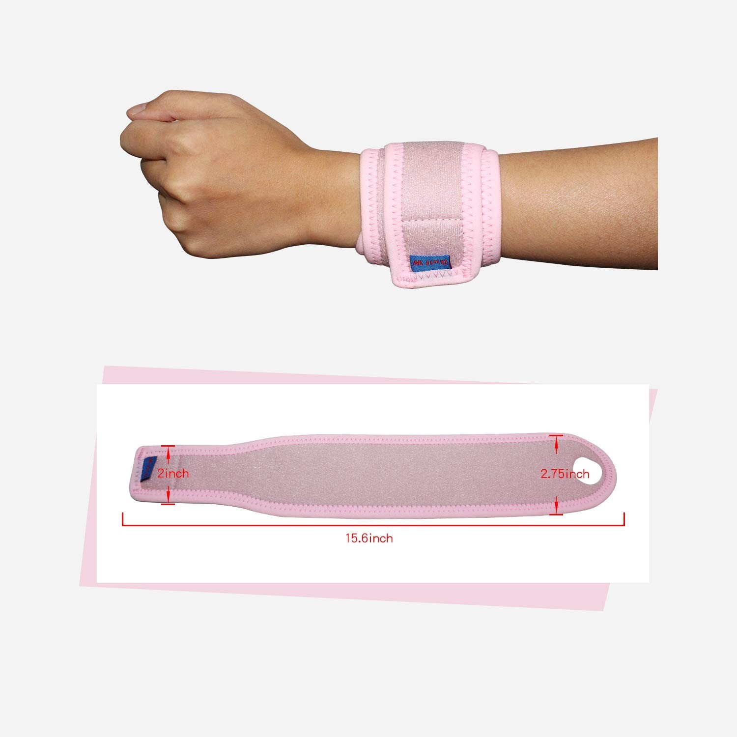Lightweight Adjustable Wrist Support for Injury Recovery – 2 Count Set in Pink
