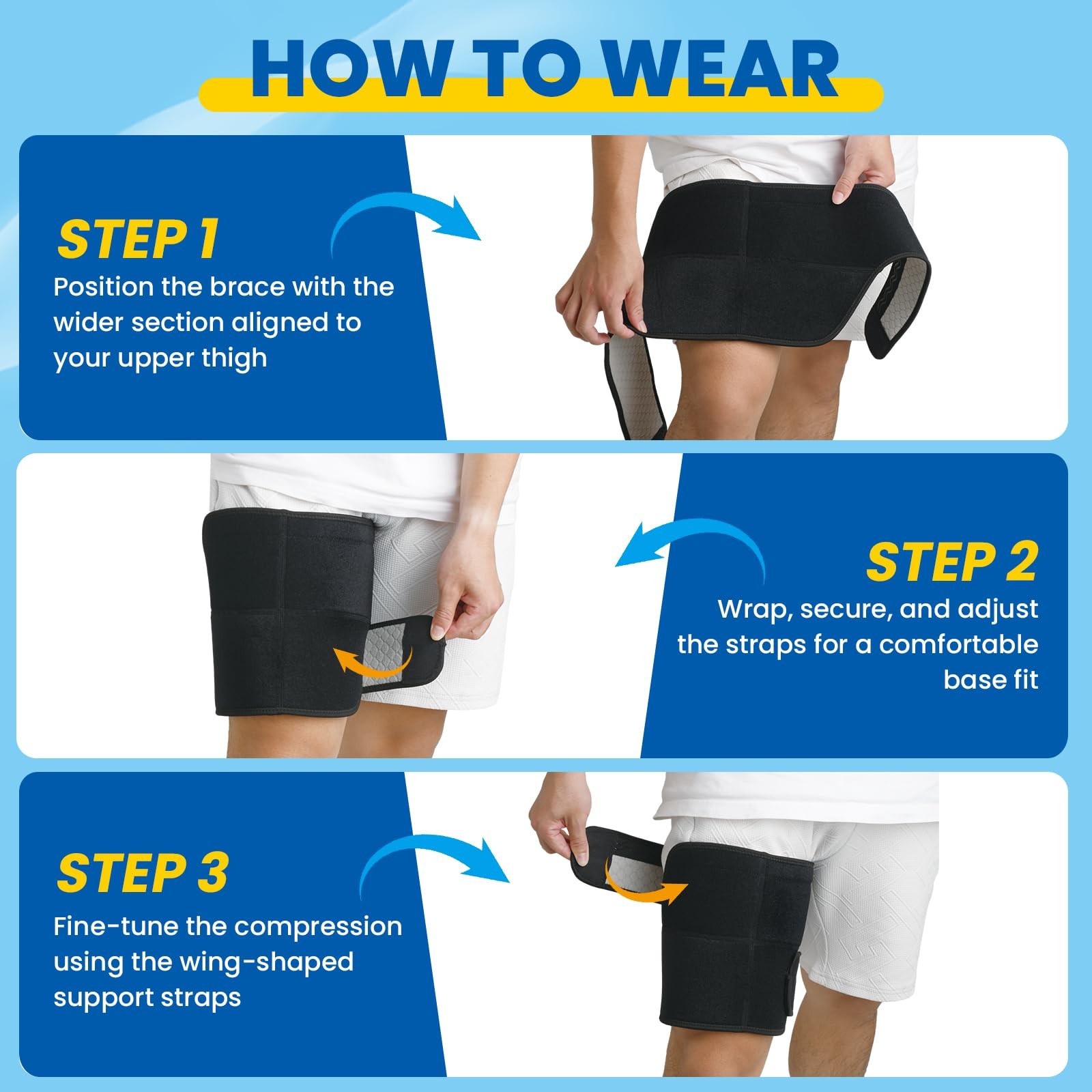 Thigh Compression Sleeve – Adjustable Hamstring Compression Sleeve for Men & …