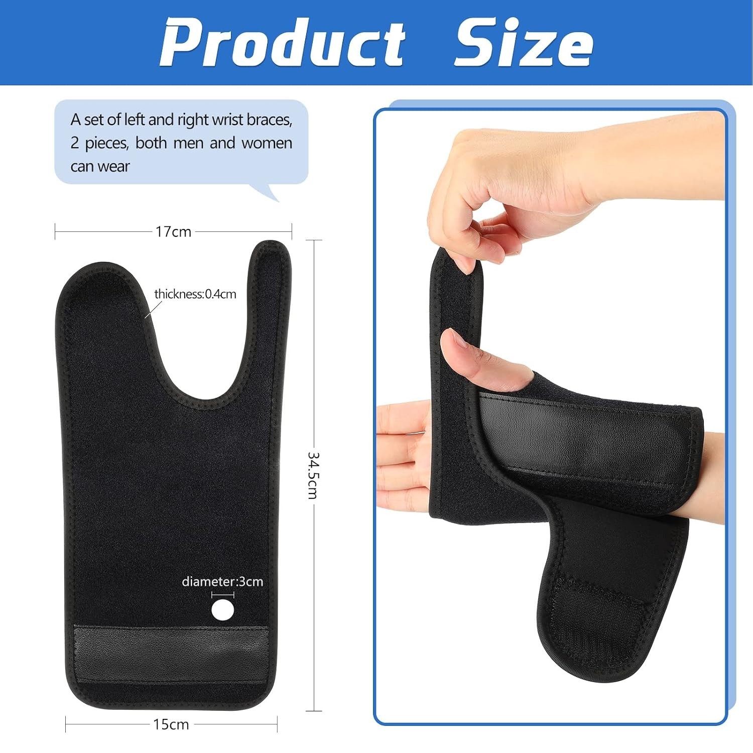 2 Pcs Wrist Brace for Carpal Tunnel Night Sleep Support Adjustable Wrist Spli…