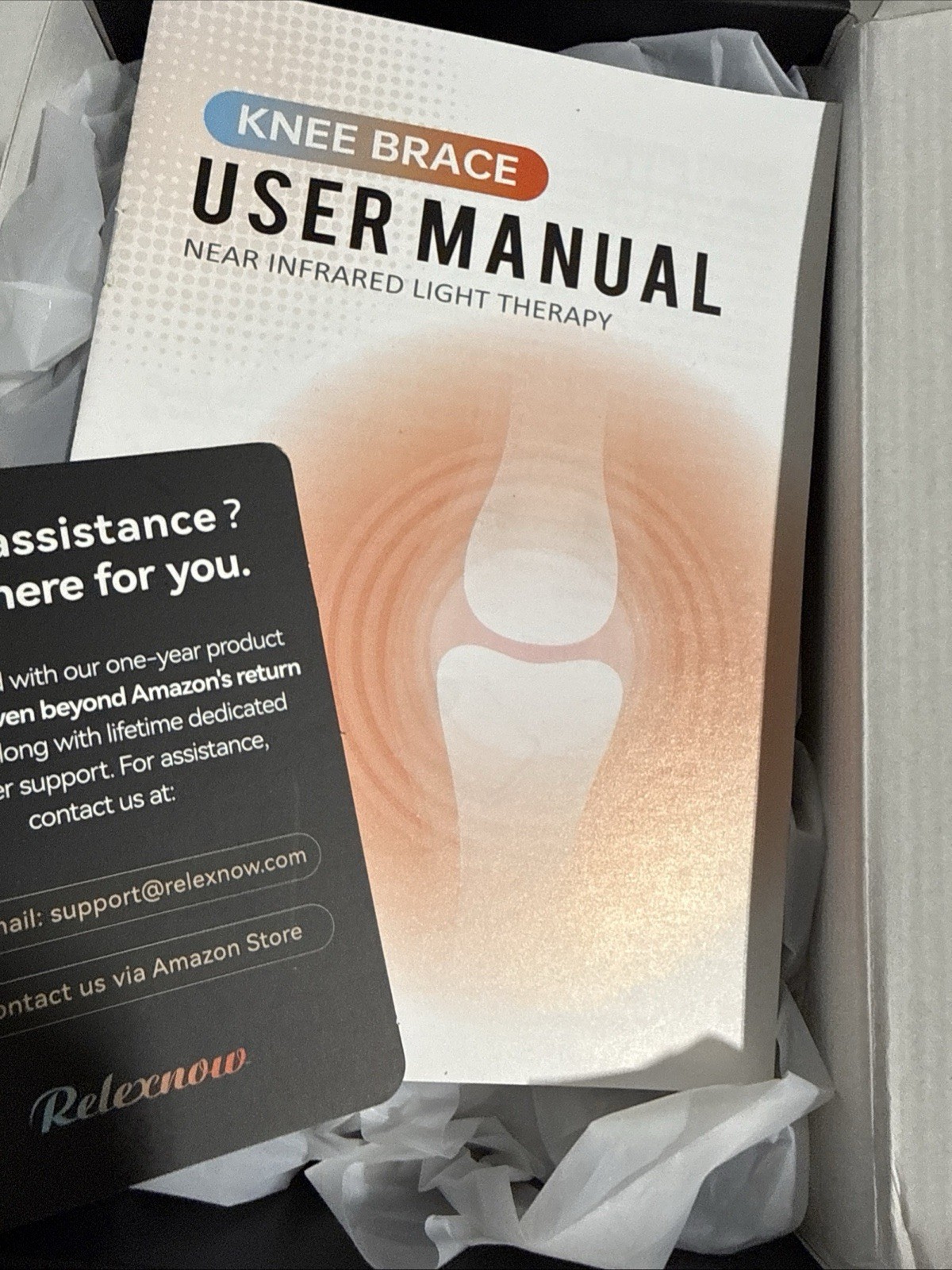 NIB Relexnow Knee Brace Near Infrared Light Therapy