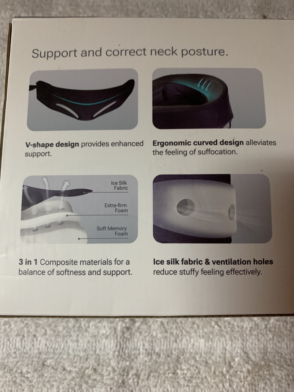 Ergonomic V-Shaped Neck Brace for Neck Pain Relief and Support, Throat-Friendly