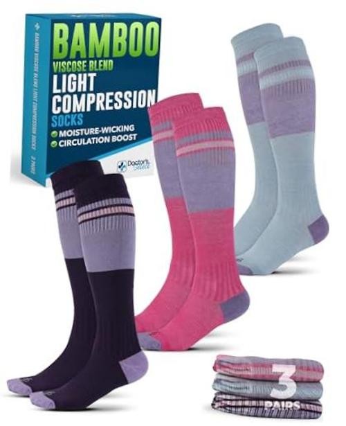 Doctor’s Select Bamboo Viscose Light Compression Medium Stripes Set B – 3 Pairs
