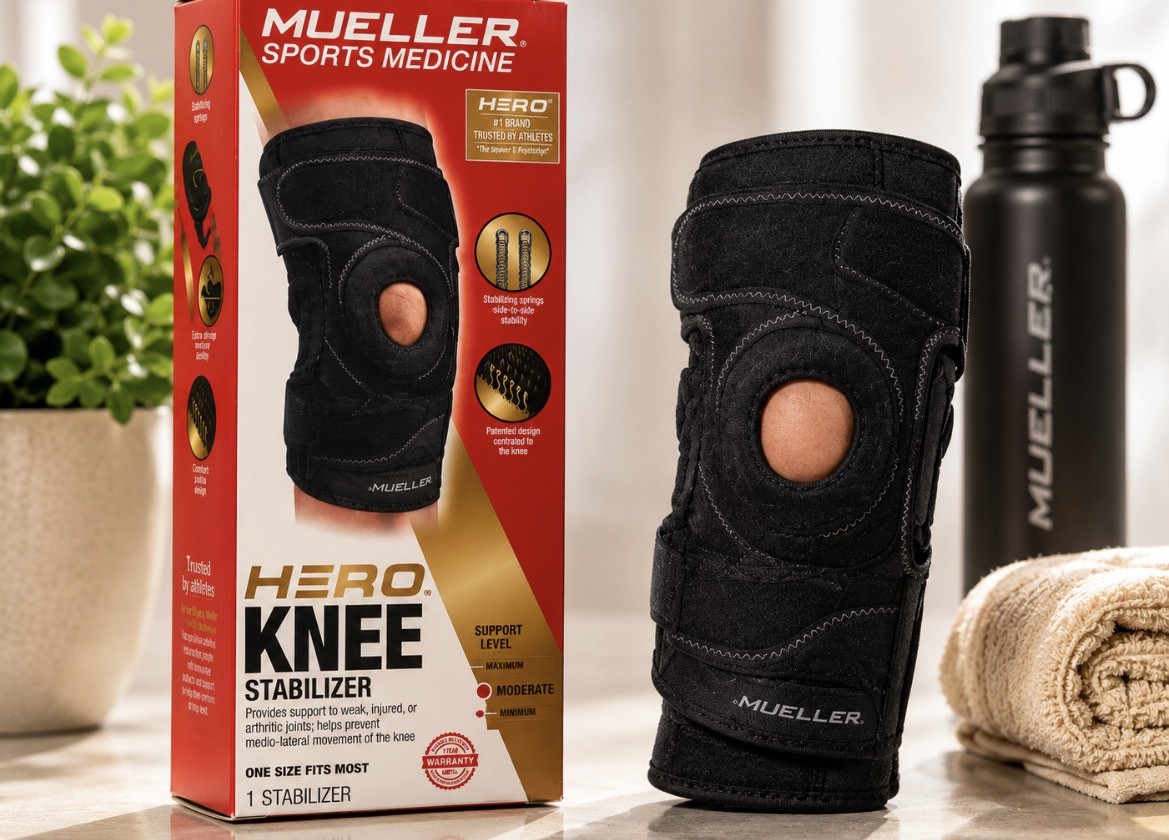 Mueller Sports 64637 Medicine Self Adjustable Support Knee Stabilizer Black 1 ct