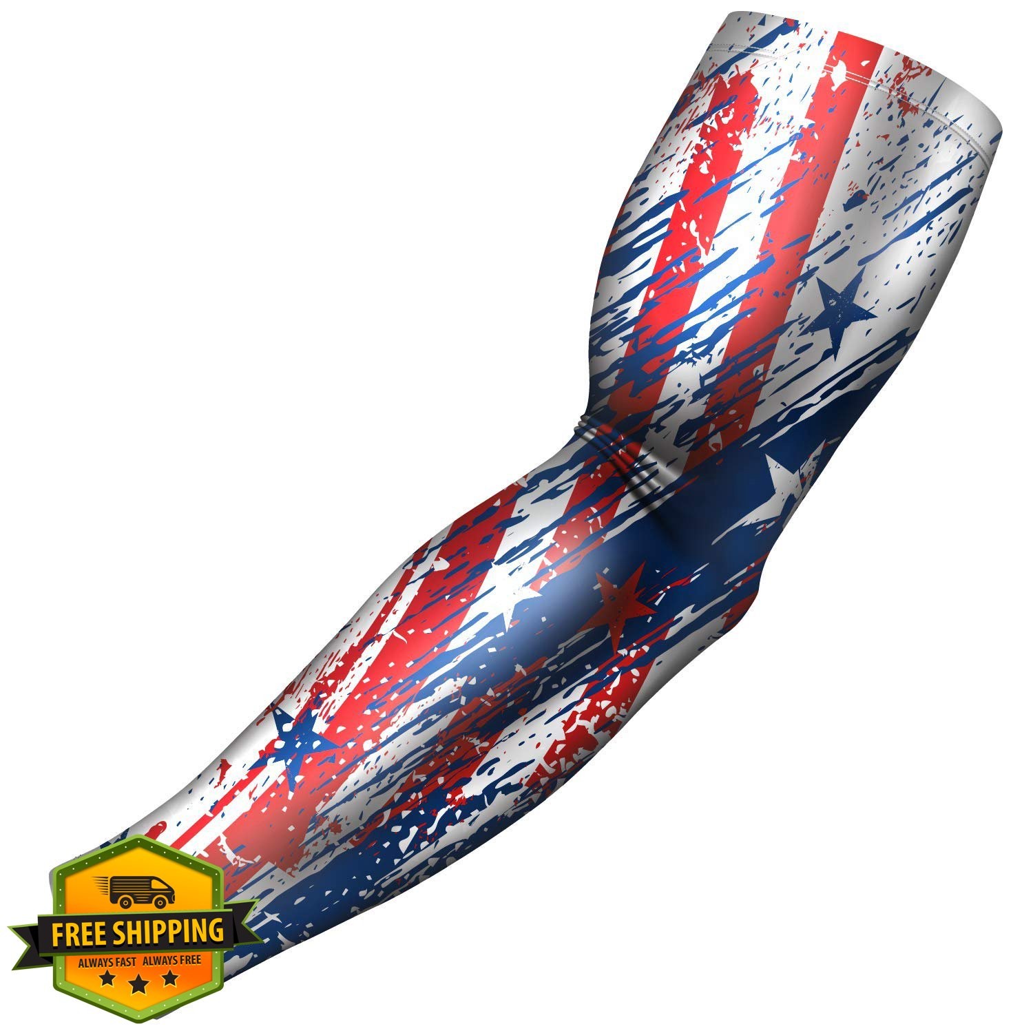 B-Driven Arm Sleeve Patriotic Baseball Compression Single