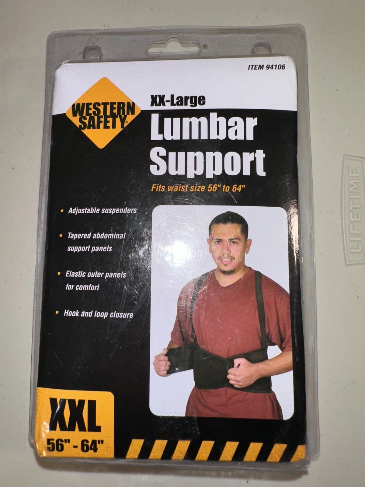 Western Safety Lumbar Support Posture Back Support Belt Size XXL 56”-64”New